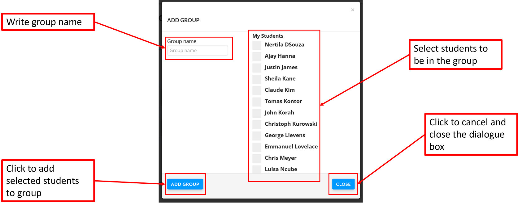 StudentManagement AddGroup